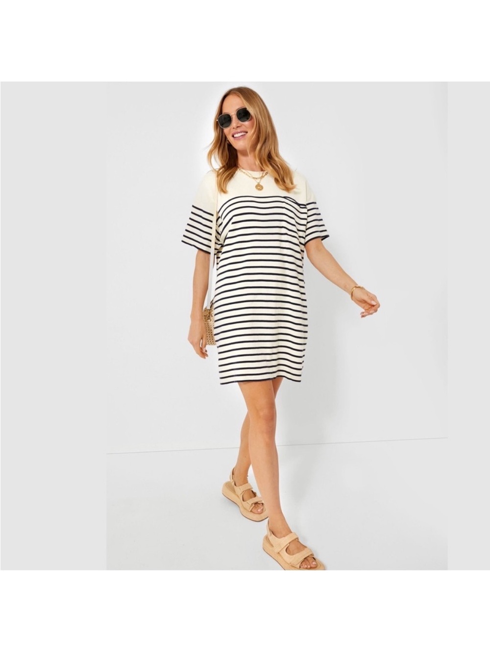 La Ligne Edie Dress | Navy Stripe | XS